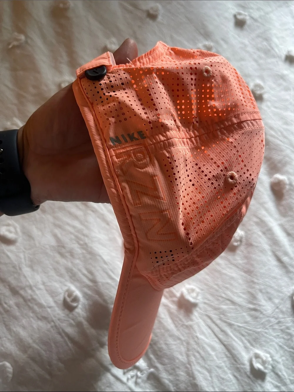 Nike Coral Performance Perforated Cap with Black Swoosh